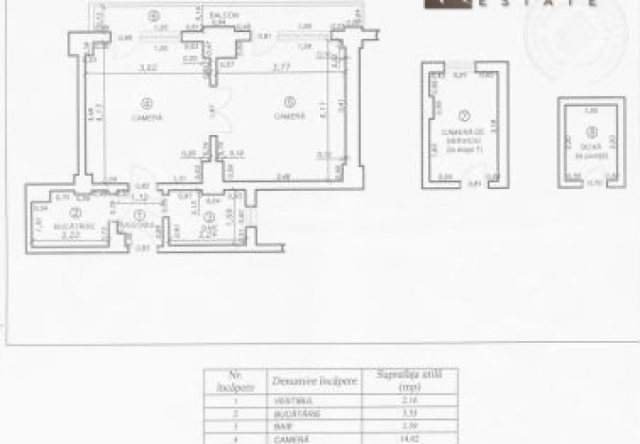 2 Camere | Universitate | 1984 | Centrala | Boxa pe Etaj
