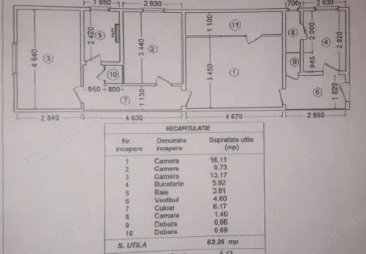 Apartament 3 camere zona metrou Titan - necesita renovare