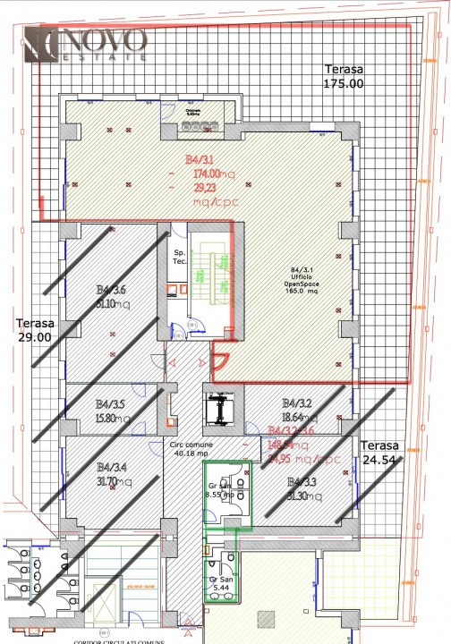 Spatiu birou | Piața Albă Iulia | 175 mpu | terasa 175 mp | 4x locuri parcare